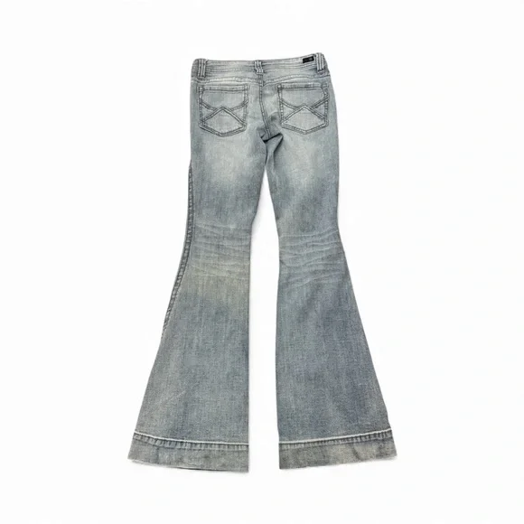 Distressed Light Wash Flare Jeans - Women - Picture 2 of 4